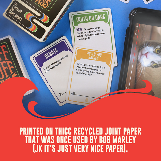Puff Puff Pass Vol. 2: The Card Game for Stoners w/ 109 Hilarious Trivia,  Conversation Starters, Would You Rathers, and More.